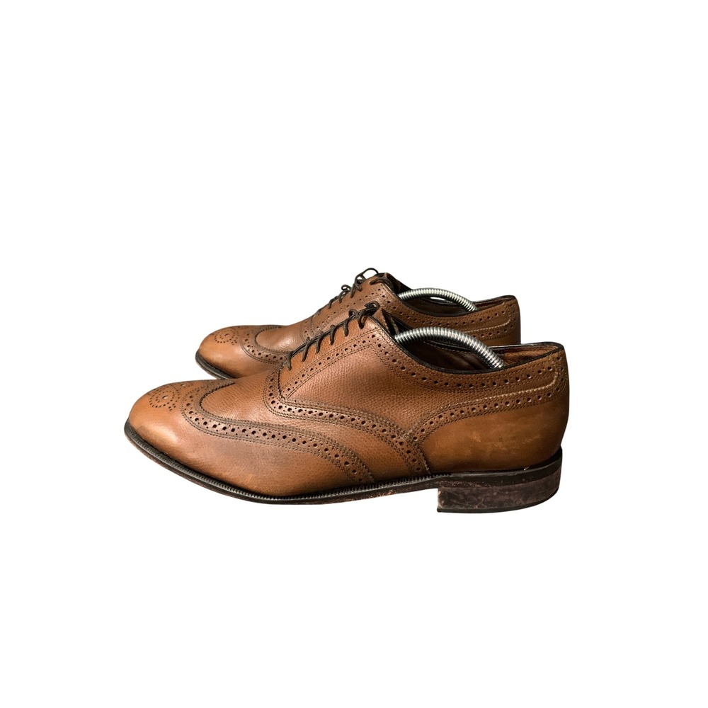 Florsheim Lexington Oxford Mens 12 Wingtip Cognac Brown Pebbled Leather 17066